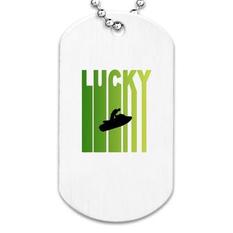 St Patricks Day Lucky Jet Skiing Funny Sport Lovers Gift Dog Tag | Mazezy