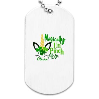 St Patricks Day Magical Un Pinch Name Dog Tag | Mazezy