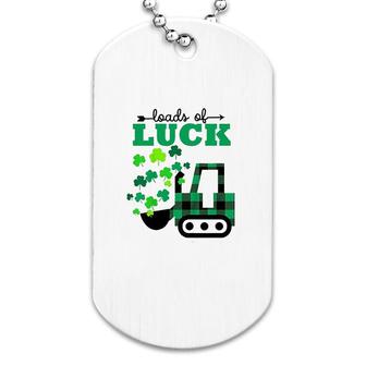 St Patricks Day Truck Gift Loads Of Luck Buffalo Plaid Dog Tag | Mazezy