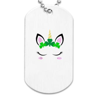 St Patricks Day Unicorn Face Dog Tag | Mazezy