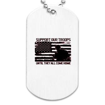 Support Our Troops Soldier Flag Dog Tag | Mazezy