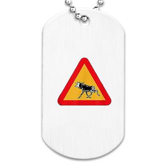 Swedish Moose Elk Crossing Sign Dog Tag | Mazezy