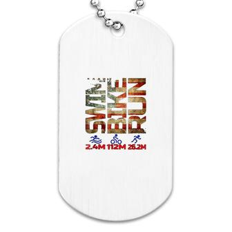 Swim Bike Run Triathlon Tri Gear Dog Tag | Mazezy