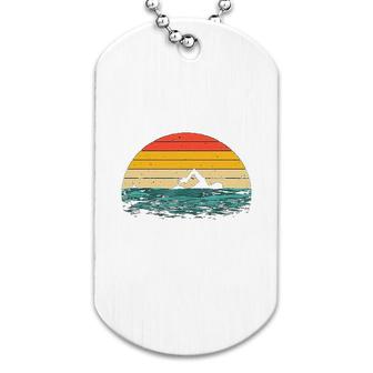Swimming Sunset Dog Tag | Mazezy