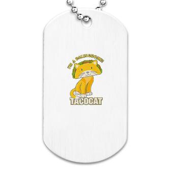 Tacocat Palindrome Taco Cat Dog Tag | Mazezy