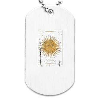 Tarot Aesthetic Sun And Moon Clouds Dog Tag | Mazezy