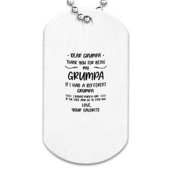 Thank You For Being My Grumpa Dog Tag | Mazezy