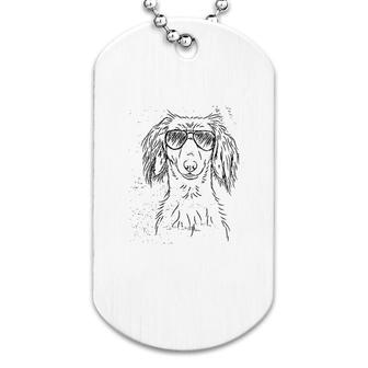 The Long Haired Dachshund Triblend Dog Tag | Mazezy