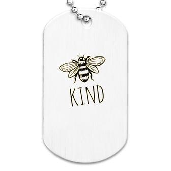 Tie Dye Bee Kind Funny Graphic Casual Dog Tag | Mazezy