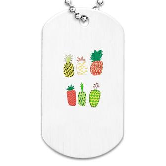 Tropical Pineapple Colorful Fruit Dog Tag | Mazezy