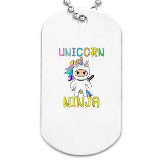 Unicorn Ninja Cute Rainbow Unicorn Dog Tag | Mazezy