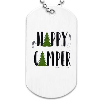 Unisex Happy Camper Outdoors Raglan Dog Tag | Mazezy