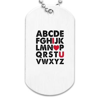 Valentines Day Alphabet Abc I Love You Dog Tag | Mazezy
