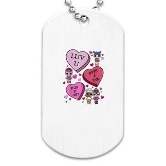 Valentines Day Candy Hearts Dog Tag | Mazezy