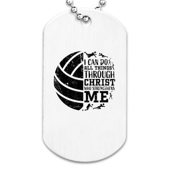 Volleyball I Can Do All Things Dog Tag | Mazezy