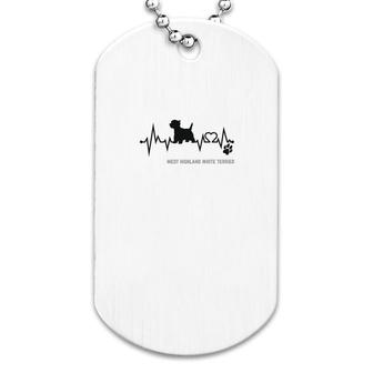 West Higkland White Terrierdog Heartbeat Dog Paw Dog Lovers Gift For Dog Moms And Dads Dog Tag - Seseable