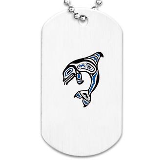 Whale Orca Pacific Nw Native American Indian Dog Tag | Mazezy