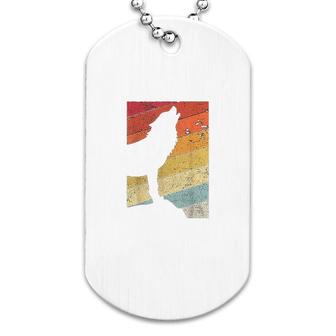 Wolf Retro Style Dog Tag | Mazezy