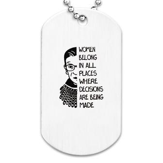 Women Belong In All Places Graphic Dog Tag | Mazezy