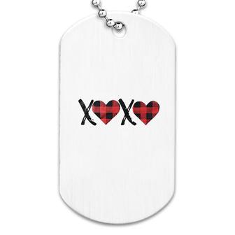 Xoxo Plaid Heart Graphic Dog Tag | Mazezy