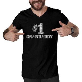 1 Grandaddy Number One Gift Men V-Neck Tshirt | Mazezy