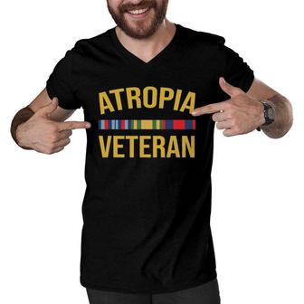 Atropia Veteran Flag Veteran Day Father's Day Atropia Men V-Neck Tshirt | Mazezy