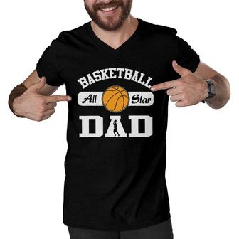 Basketball Dad Basketball All Star Dad Men V-Neck Tshirt | Mazezy