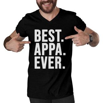 Best Appa Ever South Korean Father's Day Gift For Dad Korea Men V-Neck Tshirt | Mazezy