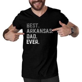 Best Arkansas Dad Ever For Men Fathers Day Men V-Neck Tshirt | Mazezy