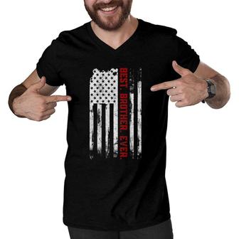 Best Brother Ever American Usa Flag Father’S Day For Brother Men V-Neck Tshirt | Mazezy