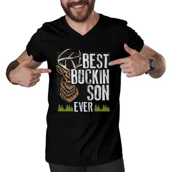Best Buckin Son Ever Deer Hunting Bucking Father Son Gift Men V-Neck Tshirt | Mazezy