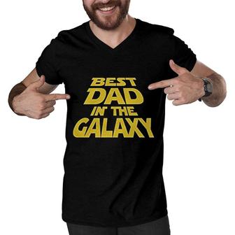 Best Dad In The Galaxy Men V-Neck Tshirt | Mazezy