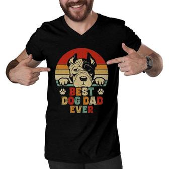 Best Dog Dad Ever Pit Bull Daddy American Pitbull Dog Lover Men V-Neck Tshirt | Mazezy