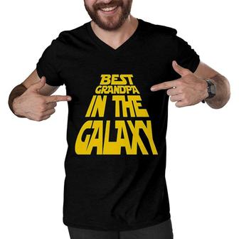 Best Grandpa In The Galaxy Men V-Neck Tshirt | Mazezy