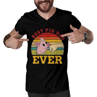 Best Pig Dad Ever Funny Domestic Pigs Men V-Neck Tshirt | Mazezy