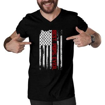 Best Pops Ever American Usa Flag Father’S Day Gift For Pops Men V-Neck Tshirt | Mazezy