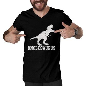 Best Uncle Dinosaur Unclesaurus Gifts For Father's Day Men V-Neck Tshirt | Mazezy