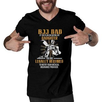 Bjj Dad Jiu Jitsu Gift For Dad Men V-Neck Tshirt | Mazezy