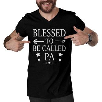 Blessed To Be Called Pa Fathers Day Men V-Neck Tshirt | Mazezy