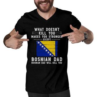 Bosnia & Herzegovina Dad Gifts For Men Father's Day Men V-Neck Tshirt | Mazezy