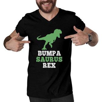 Bumpa Saurus Rex Funny Dinosaur Bumpasaurus Gift Fathers Day Men V-Neck Tshirt | Mazezy