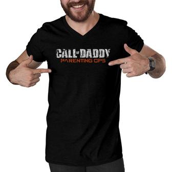 Call Of Daddy Parenting Ops Father's Day Men V-Neck Tshirt | Mazezy