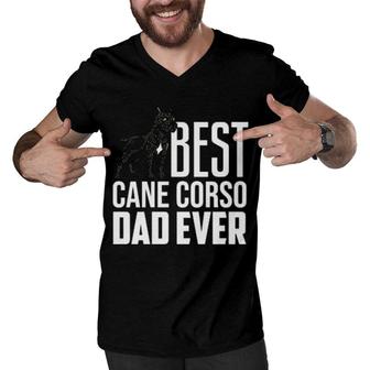 Cane Corso Dad Dog Italian Mastiff Puppy Men V-Neck Tshirt | Mazezy