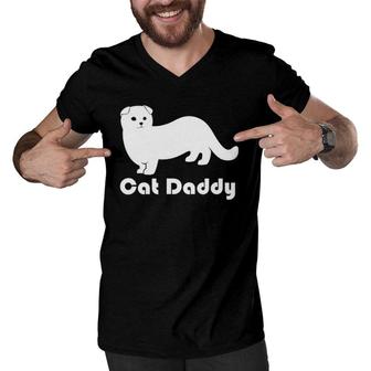 Cat Daddy Munchkin Scottish Fold Men V-Neck Tshirt | Mazezy