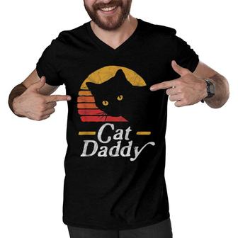 Cat Daddy Vintage Men V-Neck Tshirt | Mazezy