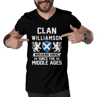 Clan Williamson Scottish Family Scotland Mothers Day Fathers Men V-Neck Tshirt | Mazezy
