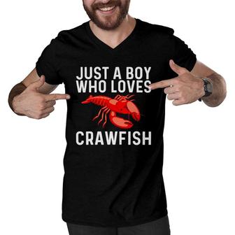 Cool Crawfish Art For Boys Kids Lobster Crawdad Boil Food Men V-Neck Tshirt | Mazezy