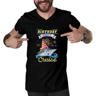 Cruising Lovers Happy Birthday Party Cruise Men V-Neck Tshirt - Seseable