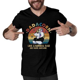 Cute Dadacorn Like A Normal Dad Only More Awesome Gifts Men V-Neck Tshirt | Mazezy UK