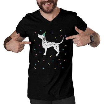 Cute Dalmatian Dog Dad Gifts Men V-Neck Tshirt | Mazezy